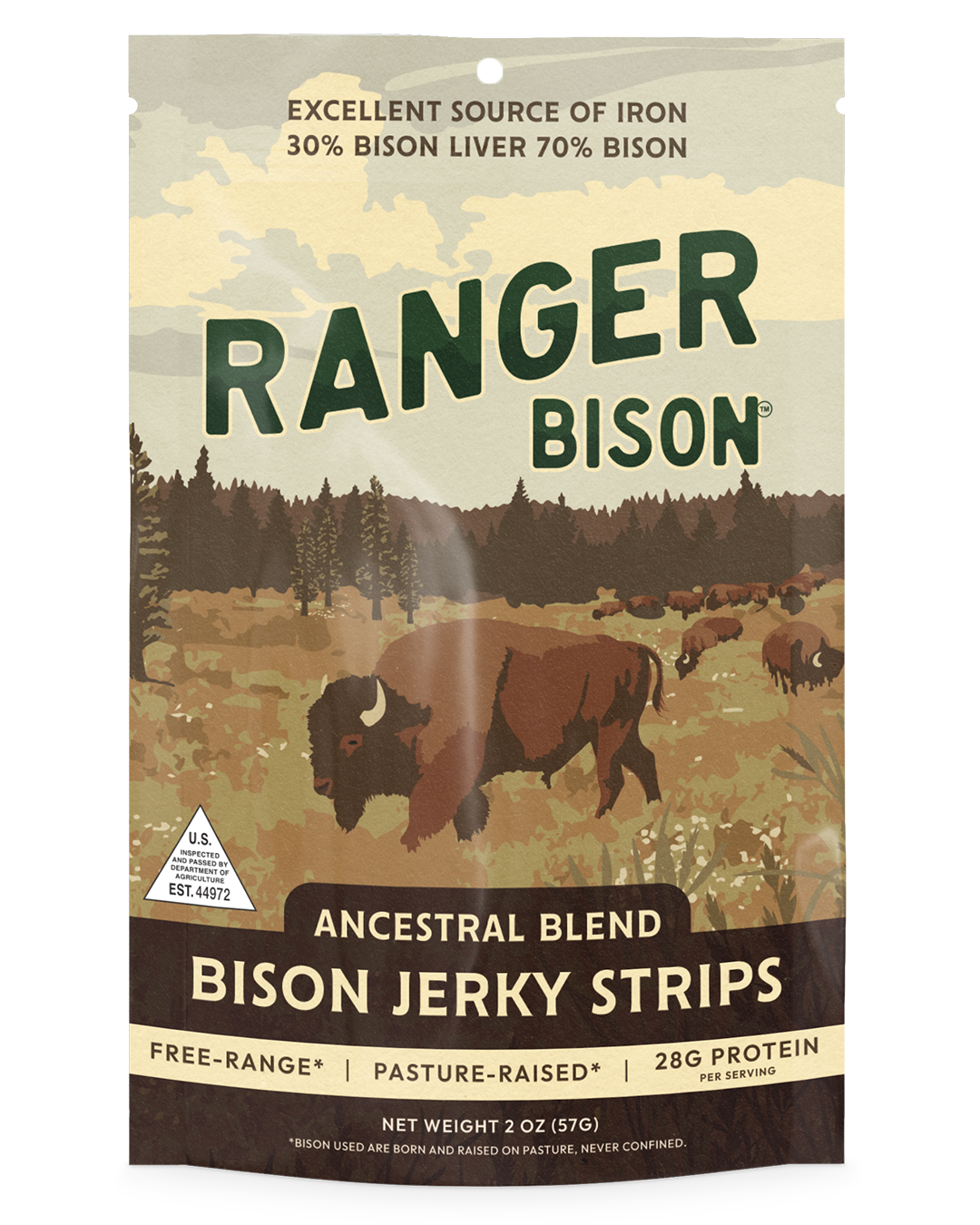 Ancestral Blend Bison Jerky Strips - Single Pack