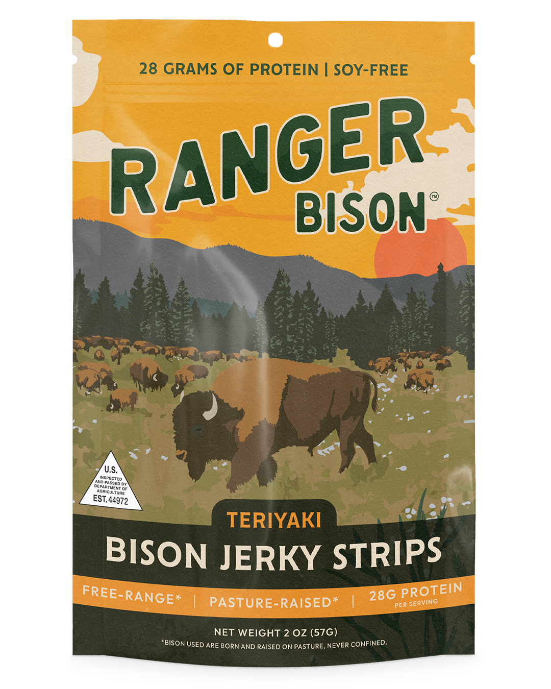 Teriyaki Bison Jerky Strips - Single Pack