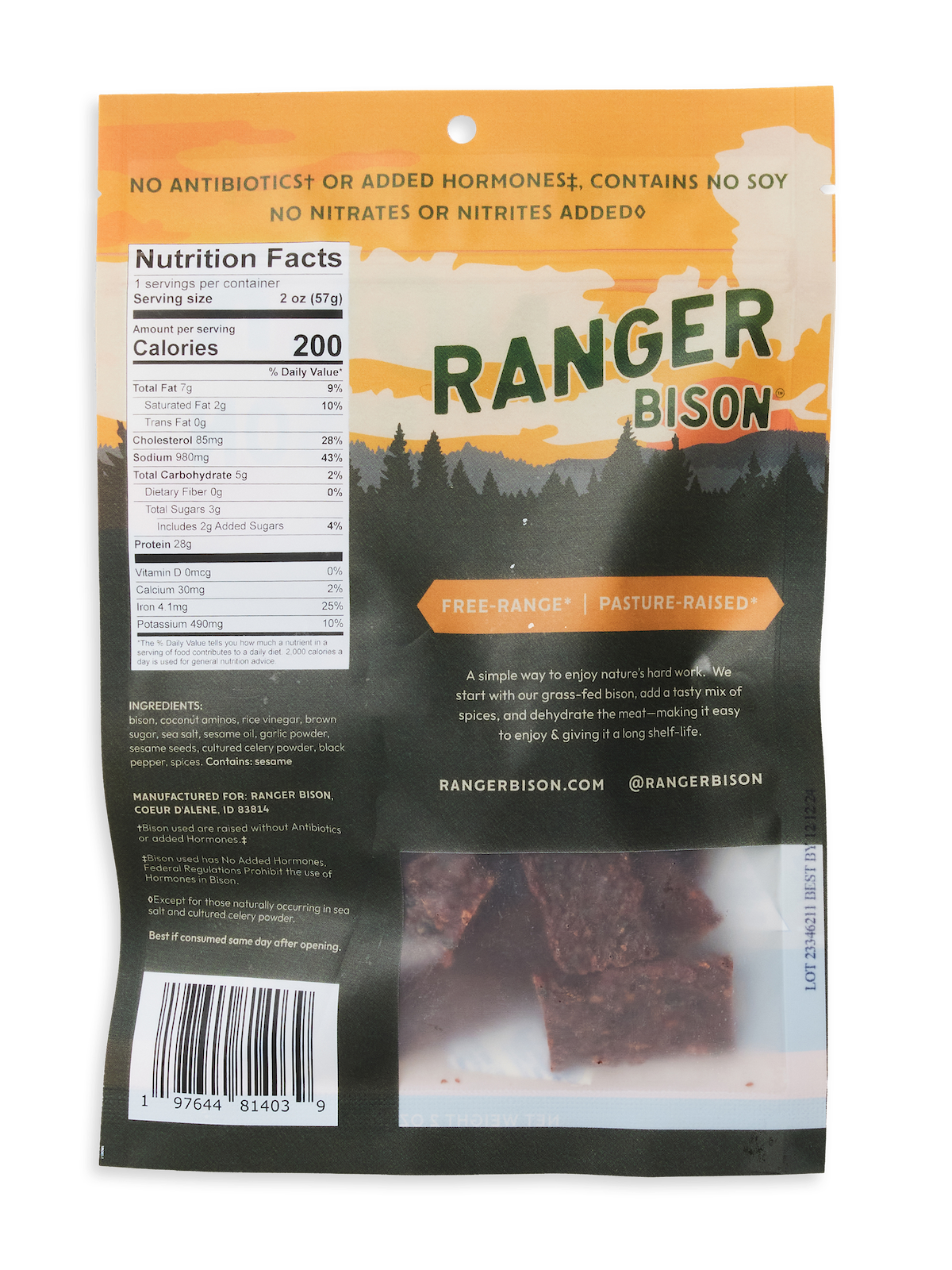 Teriyaki Bison Jerky Strips